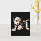 Boxer Dia De Los Muertos Dag Van De Overheid Kaart (Gele Bloem)