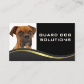 Boxer | Dieren Training | Zwarte Gele Golf  Visitekaartje (Voorkant)