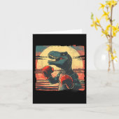 Boxer Dinosaur Boxing Dino Kickboksen T-rex Boksen Kaart (Gele Bloem)