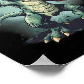 Boxer Dinosaur Boxing Dino Kickboksen T-rex Boksen Poster (Hoek)