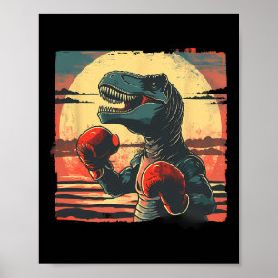 Boxer Dinosaur Boxing Dino Kickboksen T-rex Boksen Poster