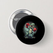 Boxer Dinosaur Boxing Dino Kickboksen T-rex Boksen Ronde Button 5,7 Cm (Voorkant /achterkant)