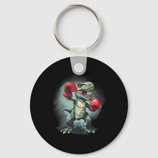 Boxer Dinosaur Boxing Dino Kickboksen T-rex Boksen Sleutelhanger (Voorkant)