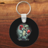 Boxer Dinosaur Boxing Dino Kickboksen T-rex Boksen Sleutelhanger (Voorkant)