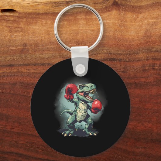 Boxer Dinosaur Boxing Dino Kickboksen T-rex Boksen Sleutelhanger (Voorkant)