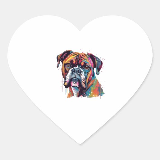 Boxer Dog 2 Hart Sticker (Voorkant)