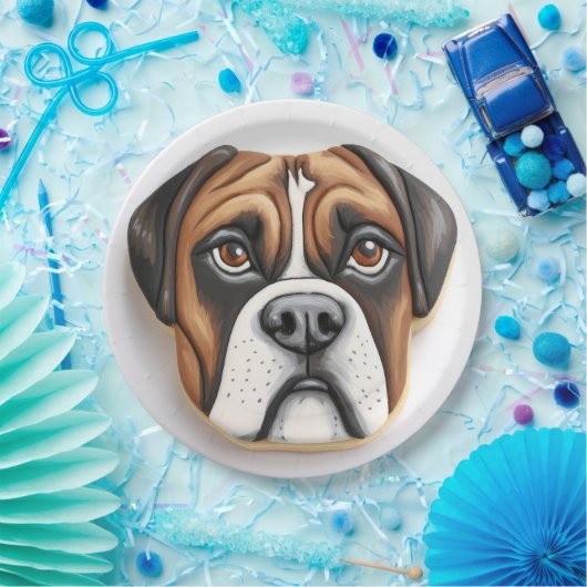 Boxer Dog 3D geïnspireerd Papieren Bordje (Feest)