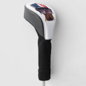 Boxer Dog 4 juli Golfheadcover (Schuin)