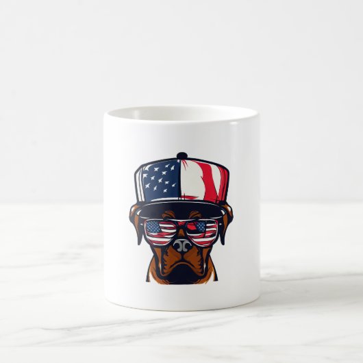 Boxer Dog 4 juli Koffiemok (Center)