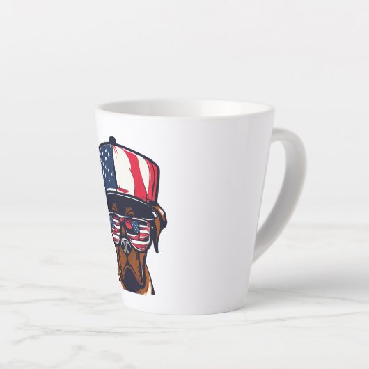 Boxer Dog 4 juli Latte Mok (Rechterhoek)