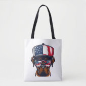 Boxer Dog 4 juli Tote Bag (Voorkant)