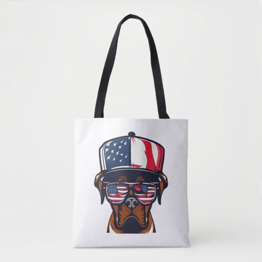 Boxer Dog 4 juli Tote Bag (Voorkant)
