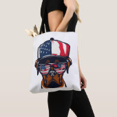 Boxer Dog 4 juli Tote Bag (Dichtbij)