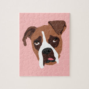 Boxer Dog 8 x 10 inch Puzzle met Gift Box Legpuzzel