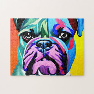 Boxer Dog Abstract kleurig portret Legpuzzel