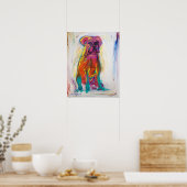 Boxer Dog Abstract Poster (Keuken)