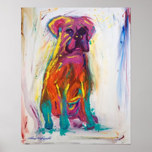 Boxer Dog Abstract Poster (Voorkant)