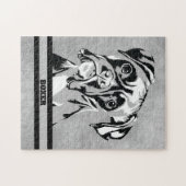 Boxer Dog Abstract zwart-witkunst Legpuzzel (Horizontaal)