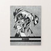 Boxer Dog Abstract zwart-witkunst Legpuzzel (Verticaal)