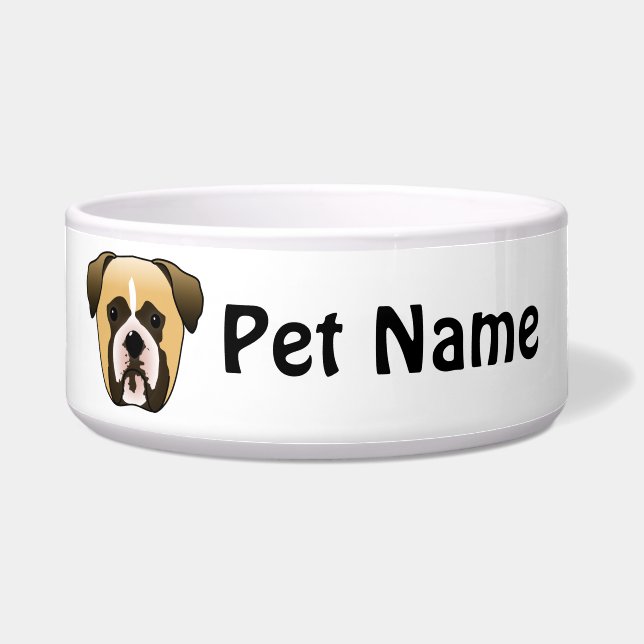 Boxer Dog Afbeelding. Voerbakje (Voorkant)