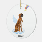 Boxer Dog Angel - Gepersonaliseerd dichter bij de  Keramisch Ornament (Links)