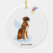 Boxer Dog Angel - Gepersonaliseerd dichter bij de  Keramisch Ornament (Achterkant)