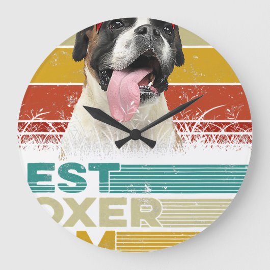 Boxer Dog Animals Lover Pet Eigenaar Grote Klok (Voorkant)