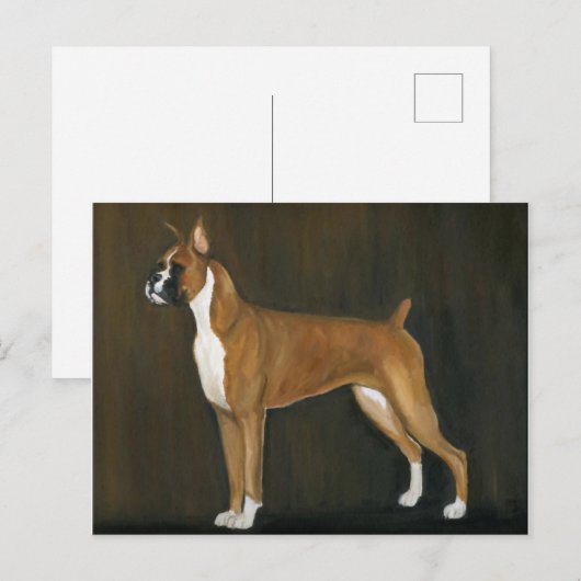 Boxer Dog Art Briefkaart (Voorkant / Achterkant)