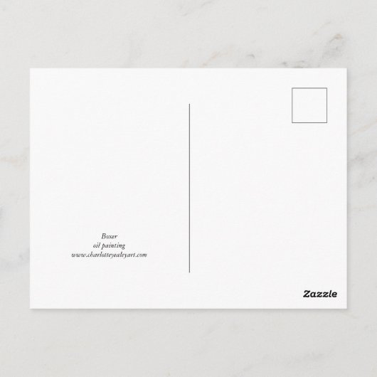 Boxer Dog Art Briefkaart (Achterkant)