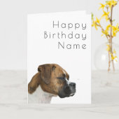 Boxer Dog Art Deco Birthday Card Kaart (Gele Bloem)