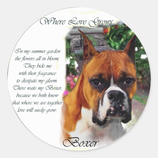 Boxer Dog Art Gifts Ronde Sticker (Voorkant)