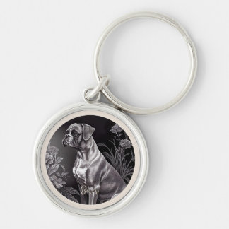 Boxer Dog  Art Metal Sleutelhanger
