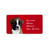 Boxer Dog Art Rode adresetiketten Etiket (Voorkant)