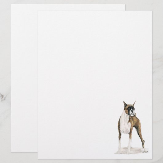 Boxer Dog Art Stationery Letter Head (Voorkant / Achterkant)