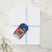 Boxer Dog-auto in sneeuwkerst Cadeaulabel (Met Touw)