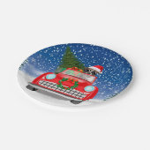 Boxer Dog-auto in sneeuwkerst Papieren Bordje (Gekanteld)