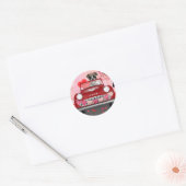 Boxer Dog-auto met hart Valentijnse Ronde Sticker (Envelop)