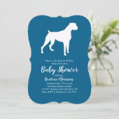 Boxer Dog Baby shower Blue Boy Kaart (Staand voorkant)