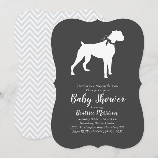 Boxer Dog Baby shower Geslacht Neutraal Kaart (Voorkant / Achterkant)