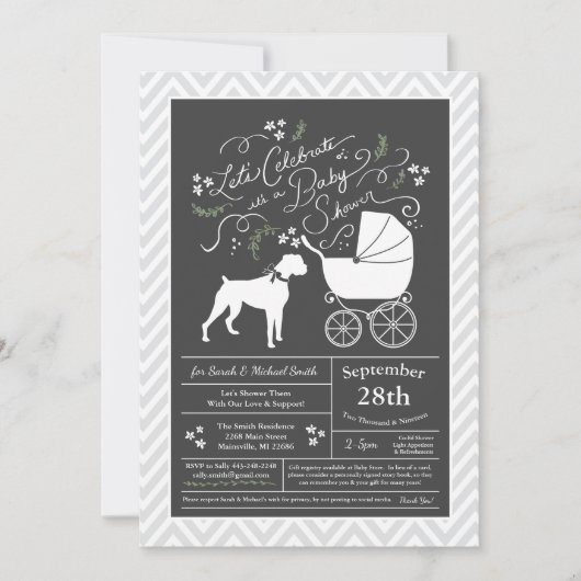 Boxer Dog Baby shower Geslacht Neutraal Kaart (Voorkant)