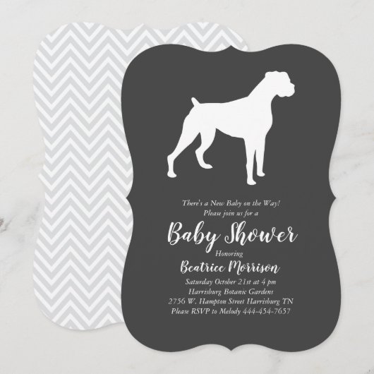 Boxer Dog Baby shower Geslacht Neutraal Kaart (Voorkant / Achterkant)