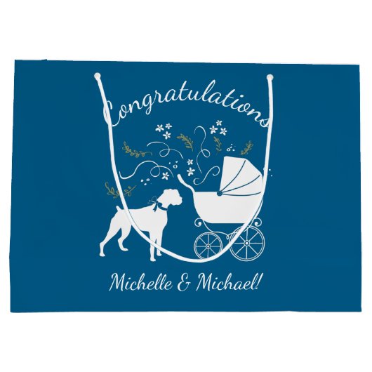 Boxer Dog Baby shower Groot Cadeauzakje (Achterkant)