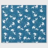 Boxer Dog Baby shower Puppy Blue Boy Cadeaupapier (Vlak)