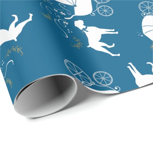 Boxer Dog Baby shower Puppy Blue Boy Cadeaupapier (Rol Hoek)