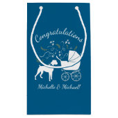 Boxer Dog Baby shower Puppy Blue Boy Klein Cadeauzakje (Achterkant)