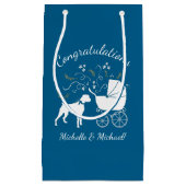 Boxer Dog Baby shower Puppy Blue Boy Klein Cadeauzakje (Voorkant)