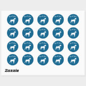 Boxer Dog Baby shower Puppy Blue Boy Ronde Sticker (Vel)