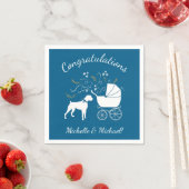 Boxer Dog Baby shower Puppy Blue Boy Servet (Insitu)