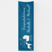 Boxer Dog Baby shower Puppy Blue Boy Spandoek (Verticaal)