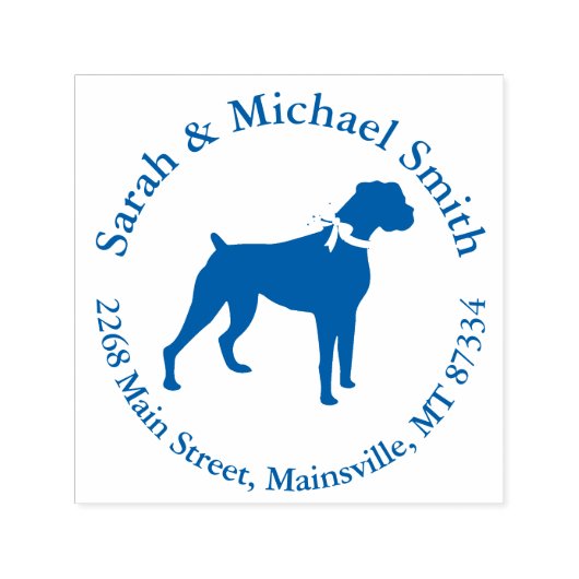 Boxer Dog Baby shower Puppy Blue Boy Zelfinktende Stempel (Design)